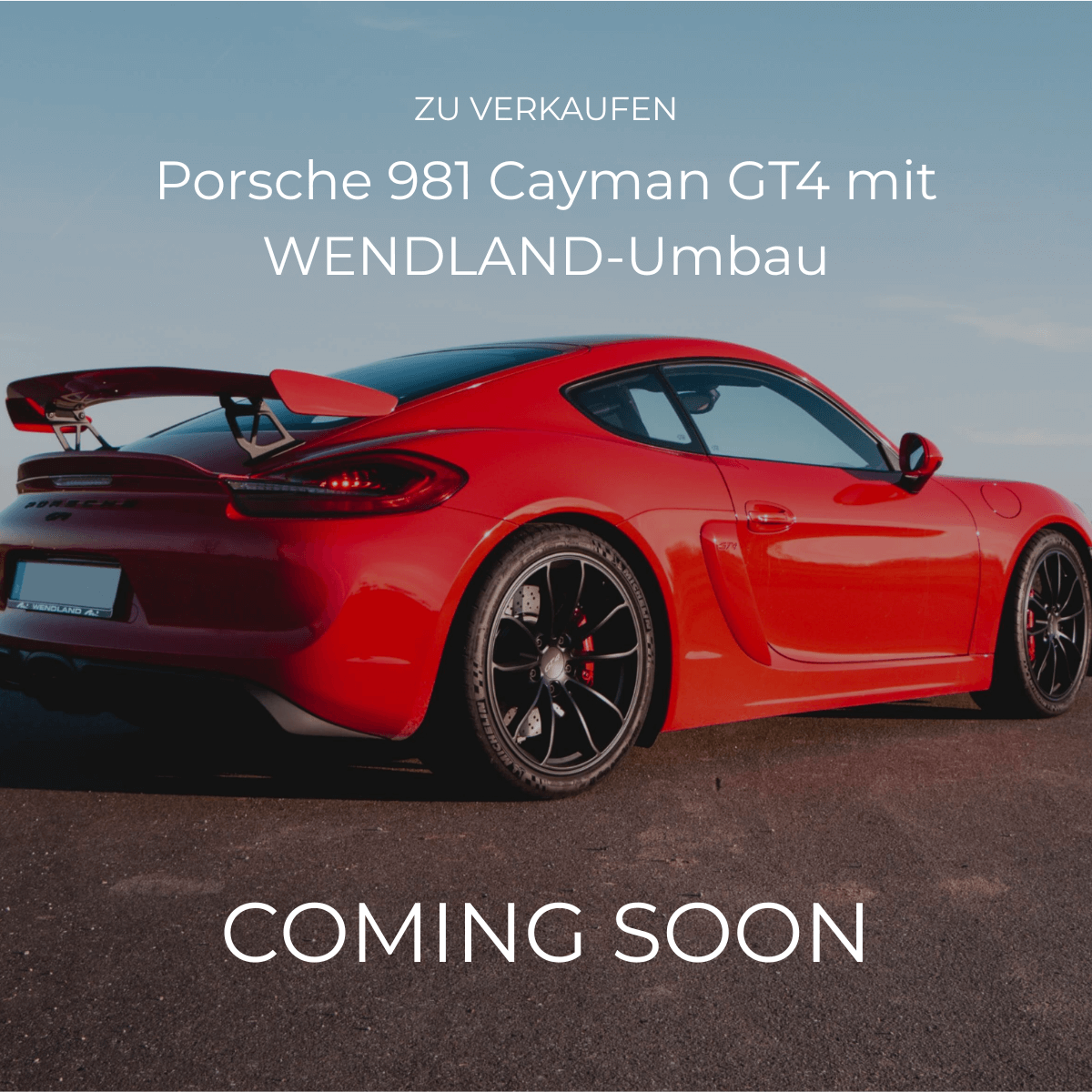 Zu verkaufen: Porsche 981 Cayman GT4 mit WENDLAND-Umbau